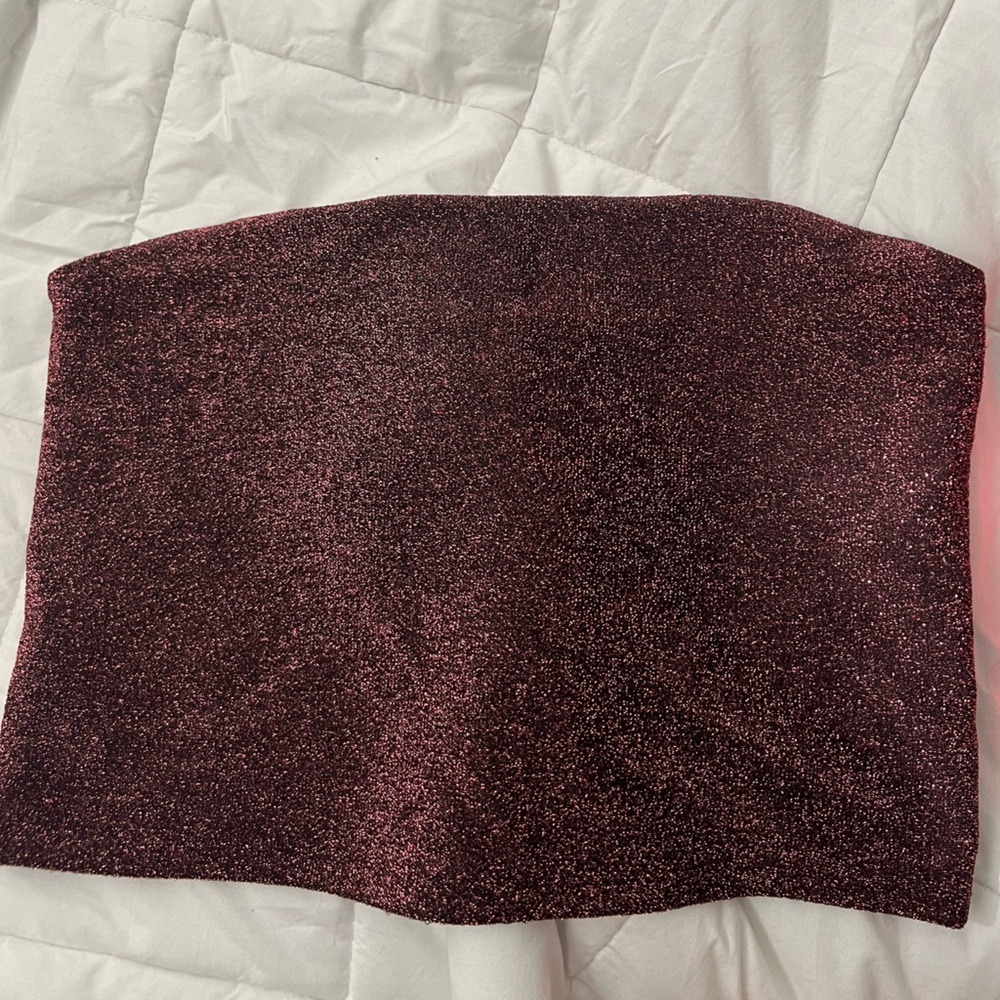 wild Fable Dark Pink Glittery Tube Top